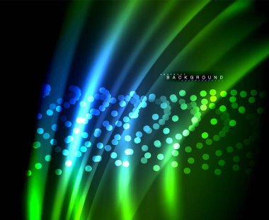 Neon parlayan techno hatları, yüksek teknoloji fütüristik arka plan şablonu kare şekilleri ile