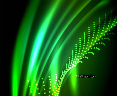 Neon parlayan techno hatları, yüksek teknoloji fütüristik arka plan şablonu kare şekilleri ile