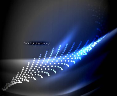 Neon parlayan techno hatları, yüksek teknoloji fütüristik arka plan şablonu kare şekilleri ile