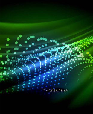 Neon parlayan techno hatları, yüksek teknoloji fütüristik arka plan şablonu kare şekilleri ile