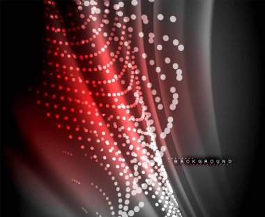 Neon parlayan techno hatları, yüksek teknoloji fütüristik arka plan şablonu kare şekilleri ile