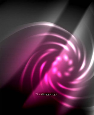 Neon parlayan tekno çizgiler, kare şekilli ileri teknoloji soyut arka plan şablonu. vektör illüstrasyonu