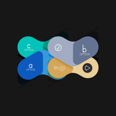 Düz tasarım geometrik infographics, ok şekli vektör etiket veya etiket, Fiyat etiketleri, promosyon rozet, simgesi tasarım, kağıt tarzı düzeni verileri grafik görselleştirme adım adım süreci için için teklif