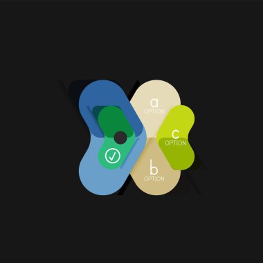 Düz tasarım geometrik infographics, ok şekli vektör etiket veya etiket, Fiyat etiketleri, promosyon rozet, simgesi tasarım, kağıt tarzı düzeni verileri grafik görselleştirme adım adım süreci için için teklif