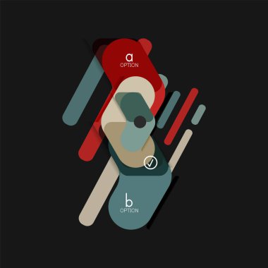 Düz tasarım geometrik infographics, ok şekli vektör etiket veya etiket, Fiyat etiketleri, promosyon rozet, simgesi tasarım, kağıt tarzı düzeni verileri grafik görselleştirme adım adım süreci için için teklif