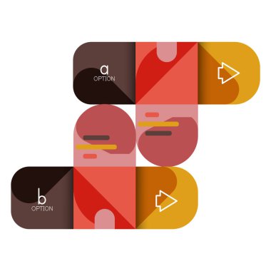 Infographics seçeneği ve adım adım içinde yuvarlak kareler, grafik, grafik, diyagram seçenekleri, parçalar, süreçleri ile unsuru