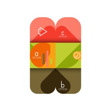 Infographics seçeneği ve adım adım içinde yuvarlak kareler, grafik, grafik, diyagram seçenekleri, parçalar, süreçleri ile unsuru