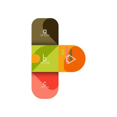 Infographics seçeneği ve adım adım içinde yuvarlak kareler, grafik, grafik, diyagram seçenekleri, parçalar, süreçleri ile unsuru