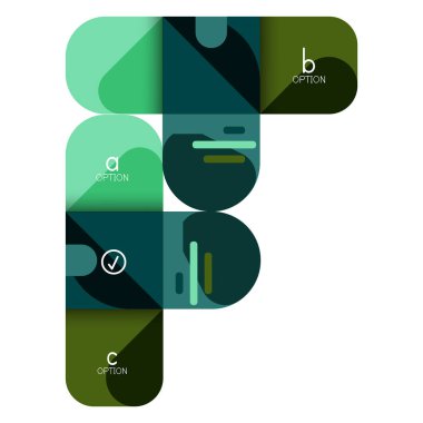 Infographics seçeneği ve adım adım içinde yuvarlak kareler, grafik, grafik, diyagram seçenekleri, parçalar, süreçleri ile unsuru