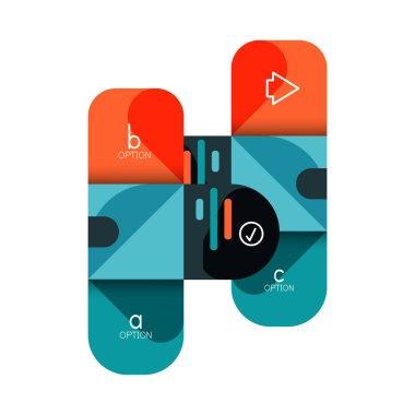 Infographics seçeneği ve adım adım içinde yuvarlak kareler, grafik, grafik, diyagram seçenekleri, parçalar, süreçleri ile unsuru