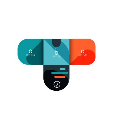 Infographics seçeneği ve adım adım içinde yuvarlak kareler, grafik, grafik, diyagram seçenekleri, parçalar, süreçleri ile unsuru