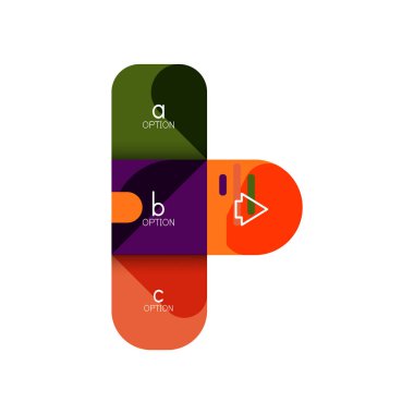 Infographics seçeneği ve adım adım içinde yuvarlak kareler, grafik, grafik, diyagram seçenekleri, parçalar, süreçleri ile unsuru