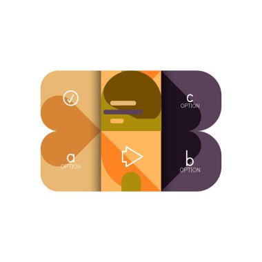 Infographics seçeneği ve adım adım içinde yuvarlak kareler, grafik, grafik, diyagram seçenekleri, parçalar, süreçleri ile unsuru