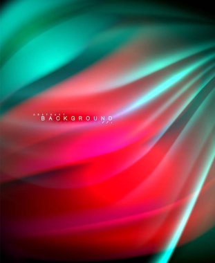 Neon holografik sıvı renkli dalga web, duvar kağıdı, desen, doku ve arka plan için