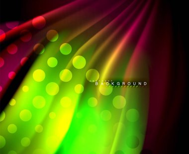 Neon holografik sıvı renkli dalga web, duvar kağıdı, desen, doku ve arka plan için