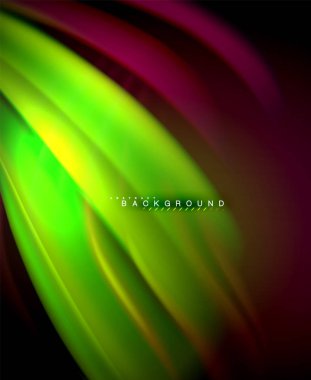 Neon holografik sıvı renkli dalga web, duvar kağıdı, desen, doku ve arka plan için