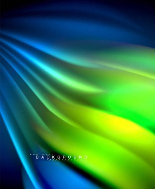 Neon holografik sıvı renkli dalga web, duvar kağıdı, desen, doku ve arka plan için