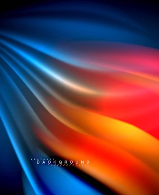 Neon holografik sıvı renkli dalga web, duvar kağıdı, desen, doku ve arka plan için