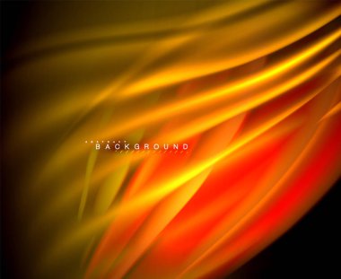 Neon parlayan dalga, sihirli enerji ve ışık arka plan. Vektör duvar kağıdı şablonu