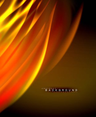 Neon parlayan dalga, sihirli enerji ve ışık arka plan. Vektör duvar kağıdı şablonu