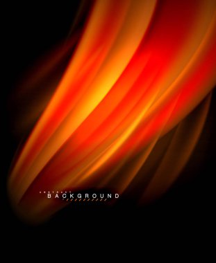 Neon parlayan dalga, sihirli enerji ve ışık arka plan. Vektör duvar kağıdı şablonu