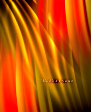 Neon parlayan dalga, sihirli enerji ve ışık arka plan. Vektör duvar kağıdı şablonu