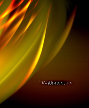 Neon parlayan dalga, sihirli enerji ve ışık arka plan. Vektör duvar kağıdı şablonu