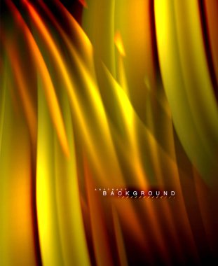 Neon parlayan dalga, sihirli enerji ve ışık arka plan. Vektör duvar kağıdı şablonu, illüstrasyon