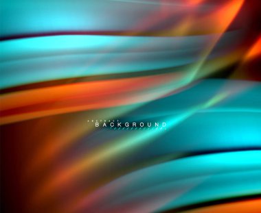 Neon parlayan dalga, sihirli enerji ve ışık arka plan. Vektör duvar kağıdı şablonu