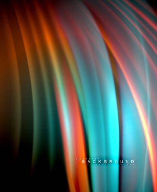 Neon parlayan dalga, sihirli enerji ve ışık arka plan. Vektör duvar kağıdı şablonu