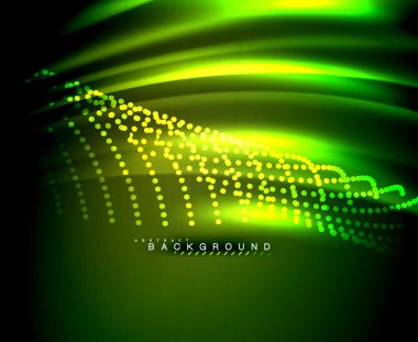 Neon parlayan techno hatları, yüksek teknoloji fütüristik arka plan şablonu kare şekilleri ile