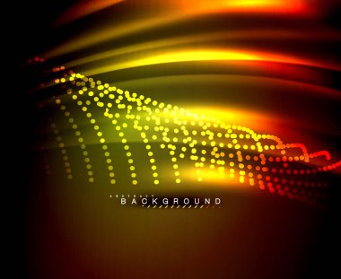 Neon parlayan techno hatları, yüksek teknoloji fütüristik arka plan şablonu kare şekilleri ile