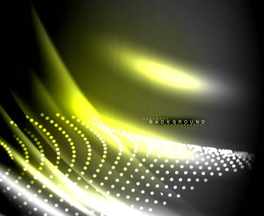 Neon parlayan techno hatları, yüksek teknoloji fütüristik arka plan şablonu kare şekilleri ile