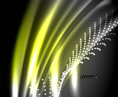 Neon parlayan techno hatları, yüksek teknoloji fütüristik arka plan şablonu kare şekilleri ile