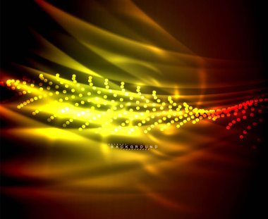 Neon parlayan techno hatları, yüksek teknoloji fütüristik arka plan şablonu kare şekilleri ile