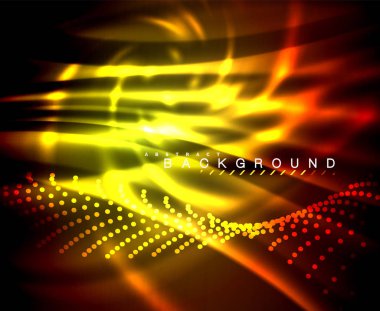 Neon parlayan techno hatları, yüksek teknoloji fütüristik arka plan şablonu kare şekilleri ile