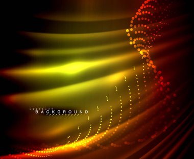 Neon parlayan techno hatları, yüksek teknoloji fütüristik arka plan şablonu kare şekilleri ile