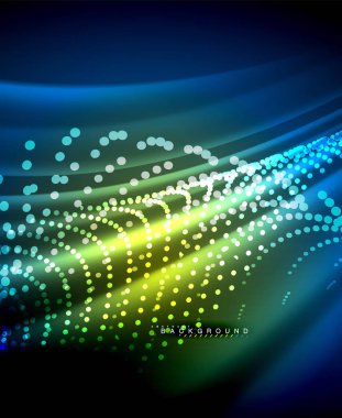 Neon parlayan techno hatları, yüksek teknoloji fütüristik arka plan şablonu kare şekilleri ile