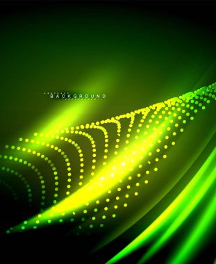 Neon parlayan techno hatları, yüksek teknoloji fütüristik arka plan şablonu kare şekilleri ile