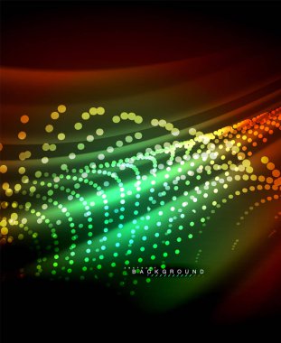 Neon parlayan techno hatları, yüksek teknoloji fütüristik arka plan şablonu kare şekilleri ile