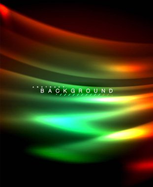 Neon parlayan tekno çizgiler, kare şekilli ileri teknoloji soyut arka plan şablonu. vektör illüstrasyonu