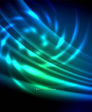 Neon parlayan techno hatları, yüksek teknoloji fütüristik arka plan şablonu kare şekilleri ile