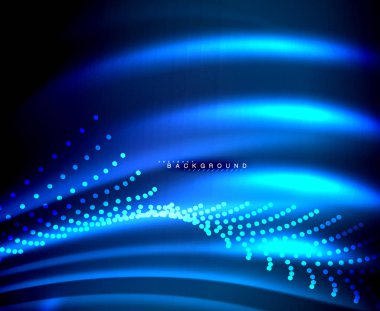 Neon parlayan techno hatları, yüksek teknoloji fütüristik arka plan şablonu kare şekilleri ile