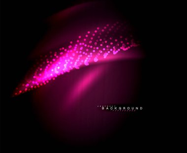 Neon parlayan techno hatları, yüksek teknoloji fütüristik arka plan şablonu kare şekilleri ile