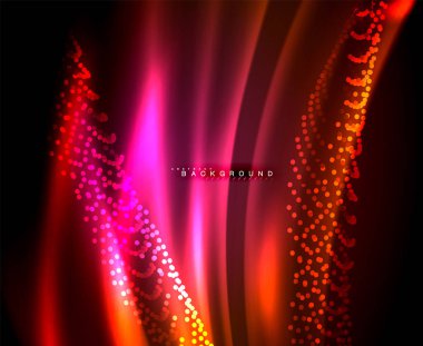 Neon parlayan techno hatları, yüksek teknoloji fütüristik arka plan şablonu kare şekilleri ile