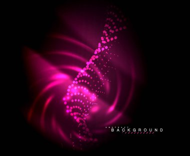 Neon parlayan techno hatları, yüksek teknoloji fütüristik arka plan şablonu kare şekilleri ile