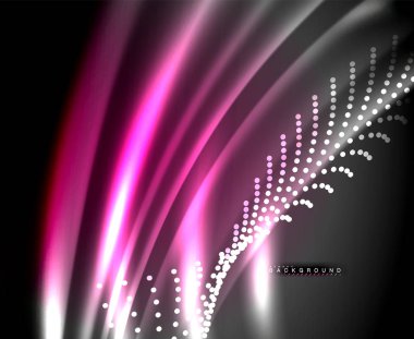 Neon parlayan techno hatları, yüksek teknoloji fütüristik arka plan şablonu kare şekilleri ile