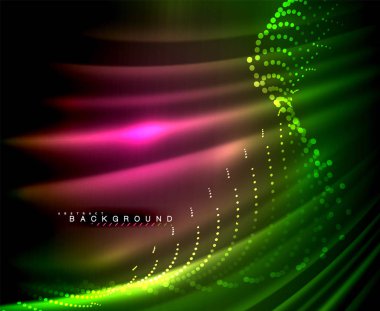 Neon parlayan techno hatları, yüksek teknoloji fütüristik arka plan şablonu kare şekilleri ile