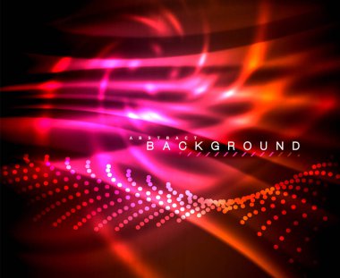 Neon parlayan techno hatları, yüksek teknoloji fütüristik arka plan şablonu kare şekilleri ile