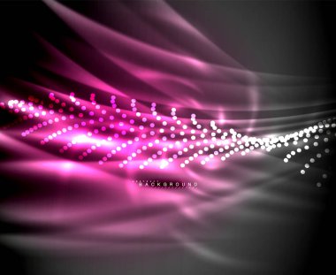 Neon parlayan techno hatları, yüksek teknoloji fütüristik arka plan şablonu kare şekilleri ile